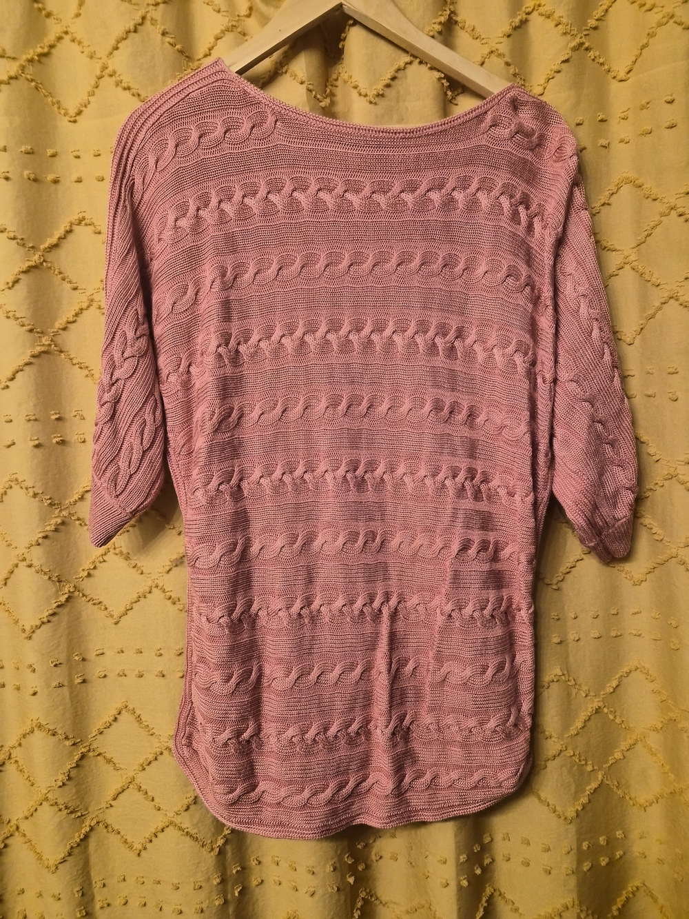 Lauren Ralph Lauren Pink Cable Knit Long Sleeve Top